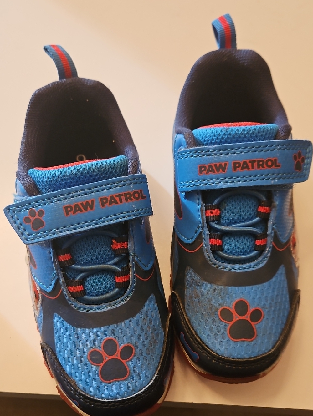 Paw Patrol Blue and Red Kids Sneakers with Paw Print